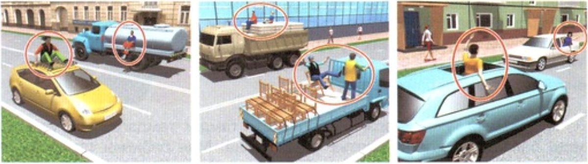 Зорчигчид хориотой үйлдлүүд: машины гадна зүүгдэх, ачаан дээр суух, цонхоор биеэ гаргах